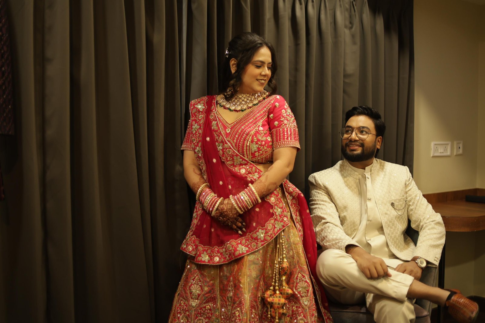 Nidhi and Diptanshu sharing a candid moment together